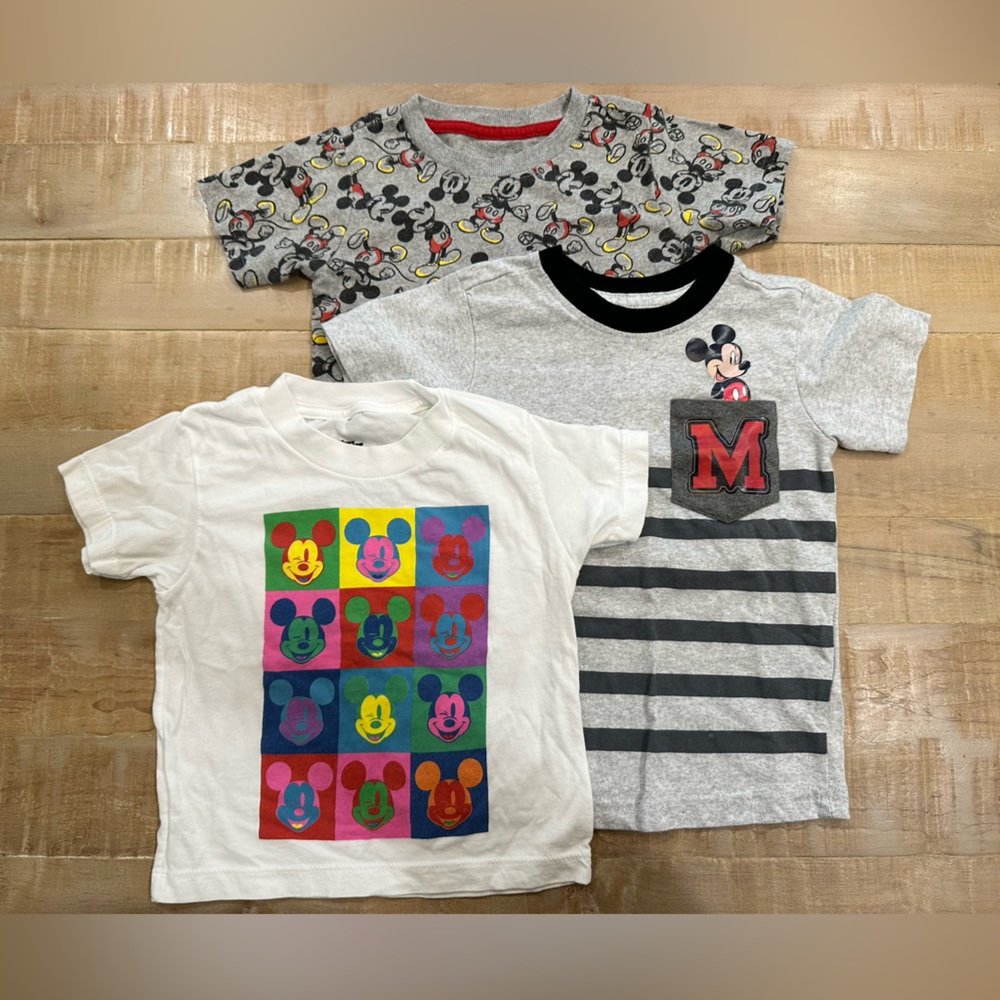 3 Disney Junior Mickey Mouse boys toddler shirt sleeve tee shirts